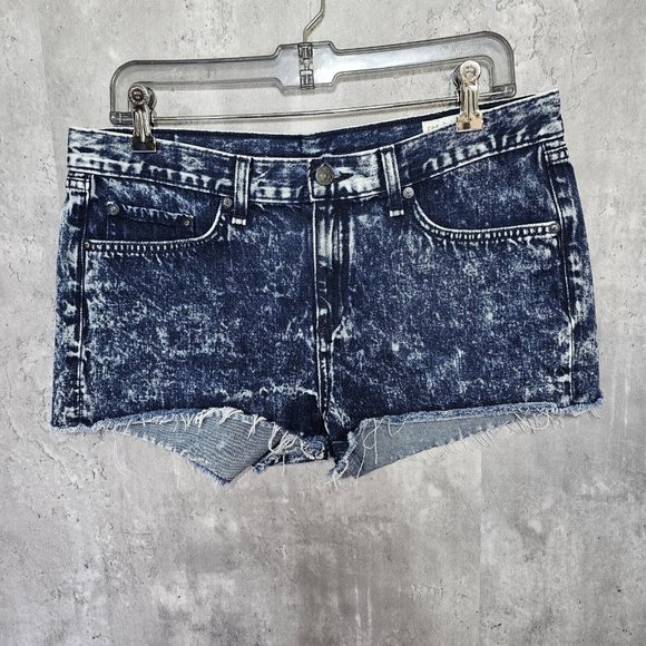 Rag & Bone Womens 30 Acid Wash Cut Off Denim Mid Rise Jean Shorts W1907k273 - Picture 2 of 6